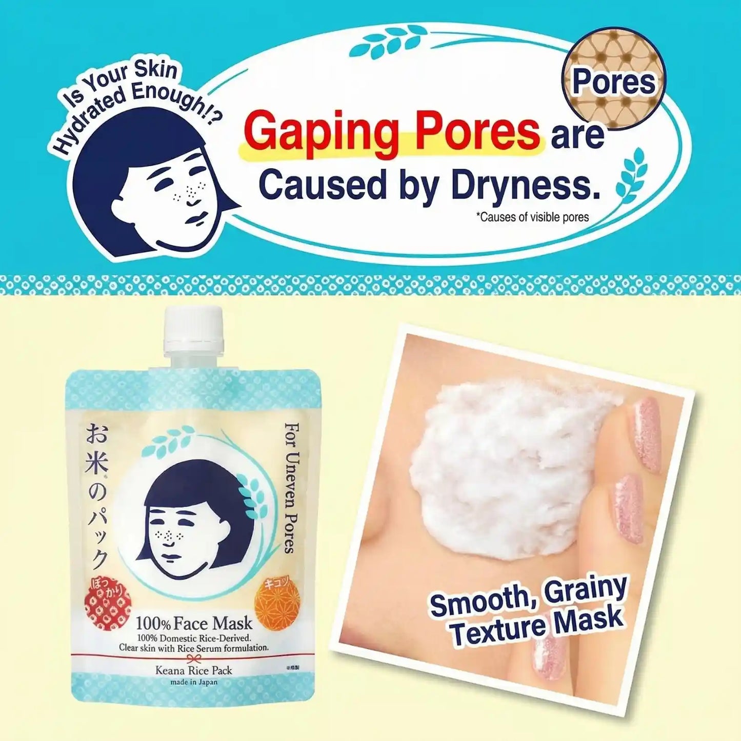 Ishizawa Lab Keana Rice Pack For Clogged Pores & Dull Skin 170g