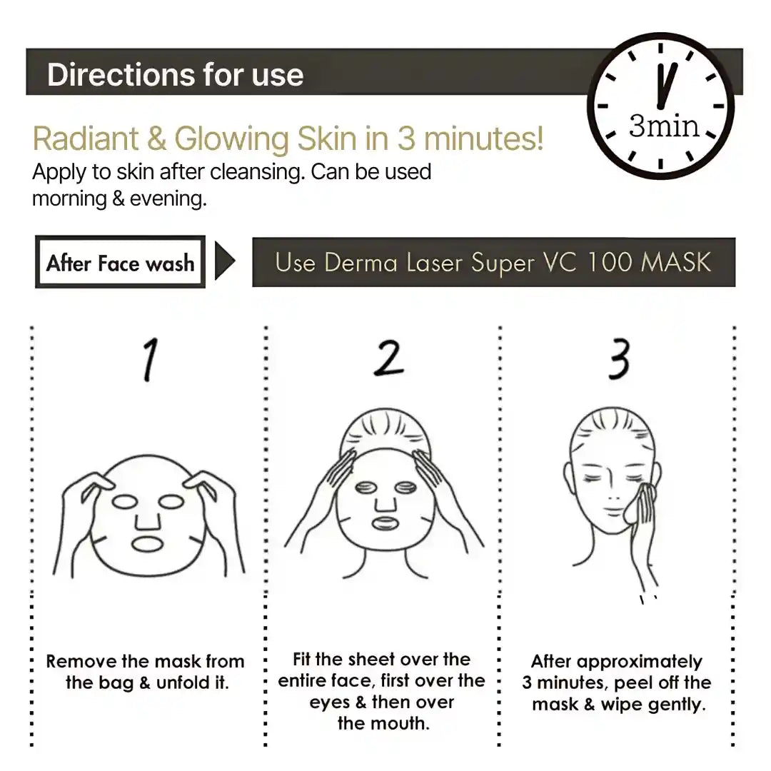Quality First Derma Laser Mask, Super VC100 White 7pcs