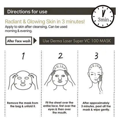 Quality First Derma Laser Mask, Super VC100 White 7pcs